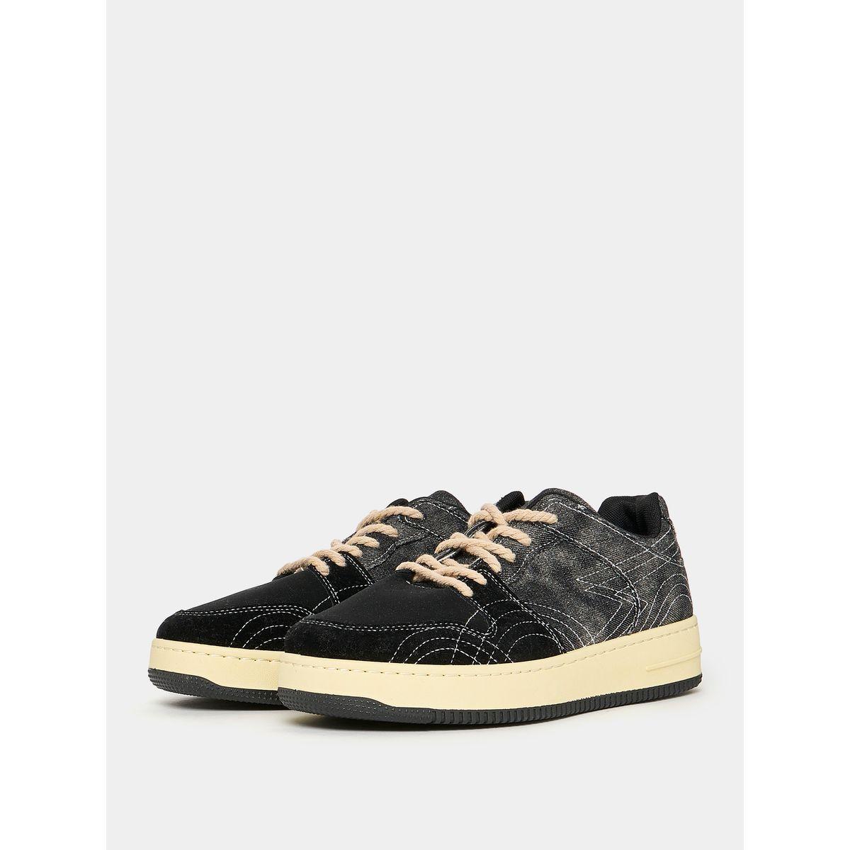 Styli Stitch Detail Platform Sole Rope Lace Up Sneakers-men-shoes-sneakers-image-2