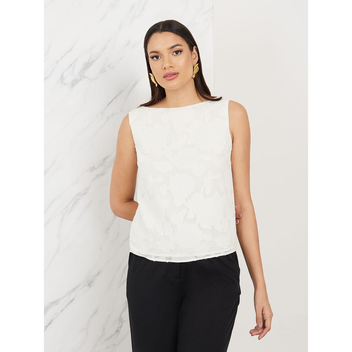 Styli Floral Burnout Texture Boat Neck Blouse-women-clothing-shirtsandblouses-blouses-image-1