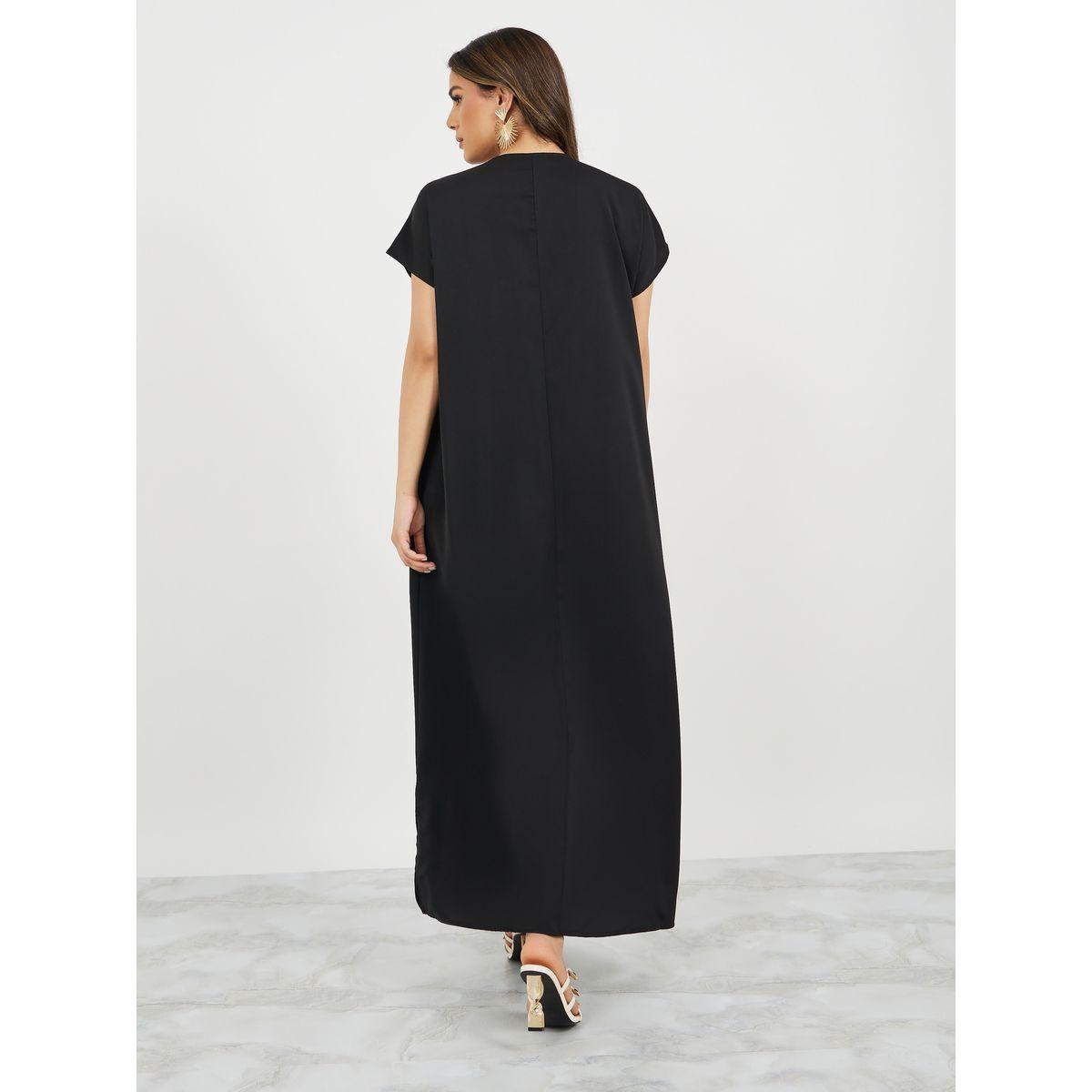جلابية سادة مزينة بربطة فيونكة-women-arabicclothing-jalabiyas-image-7