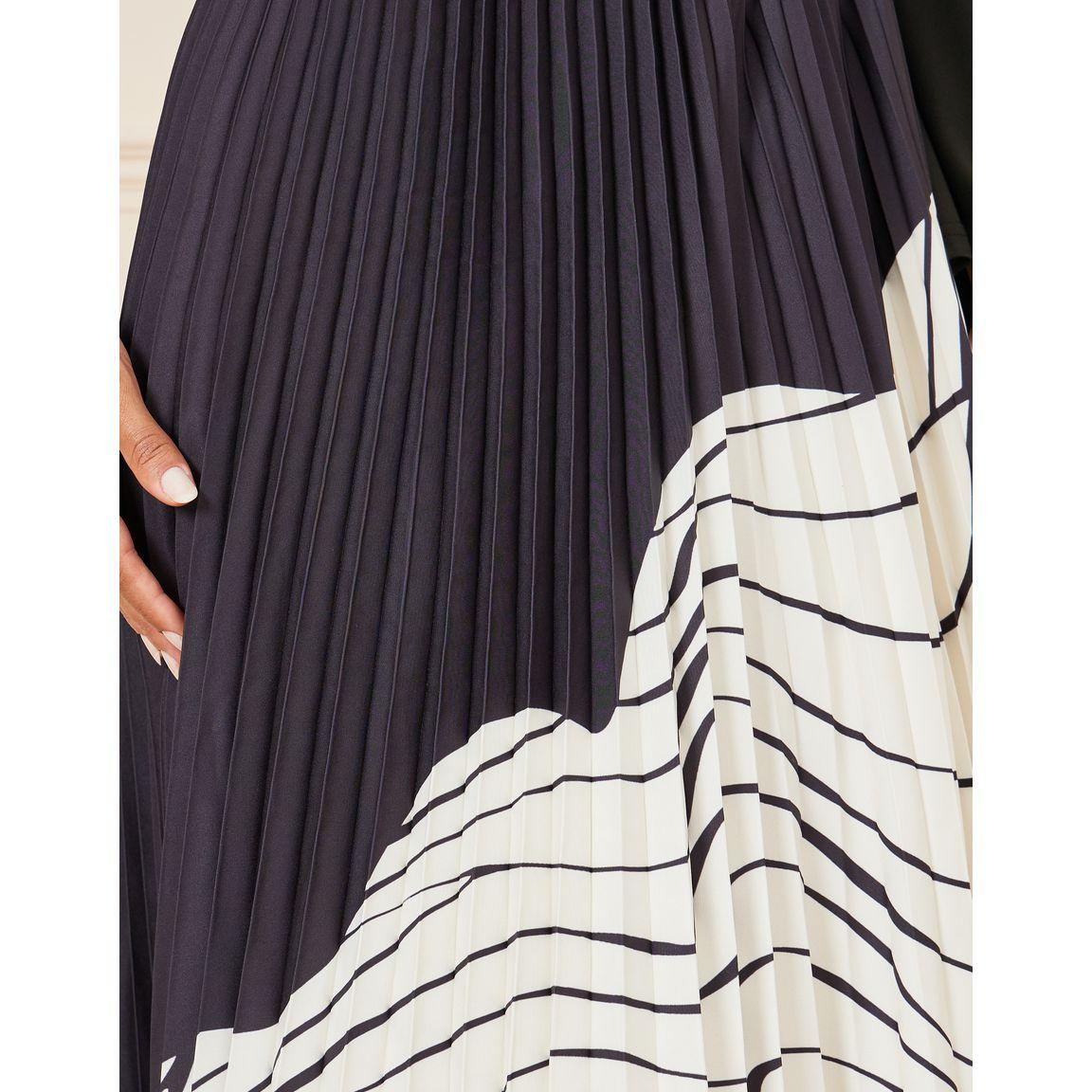 Styli Monochrome Print Pleated Skirt-women-clothing-bottoms-skirts-image-3