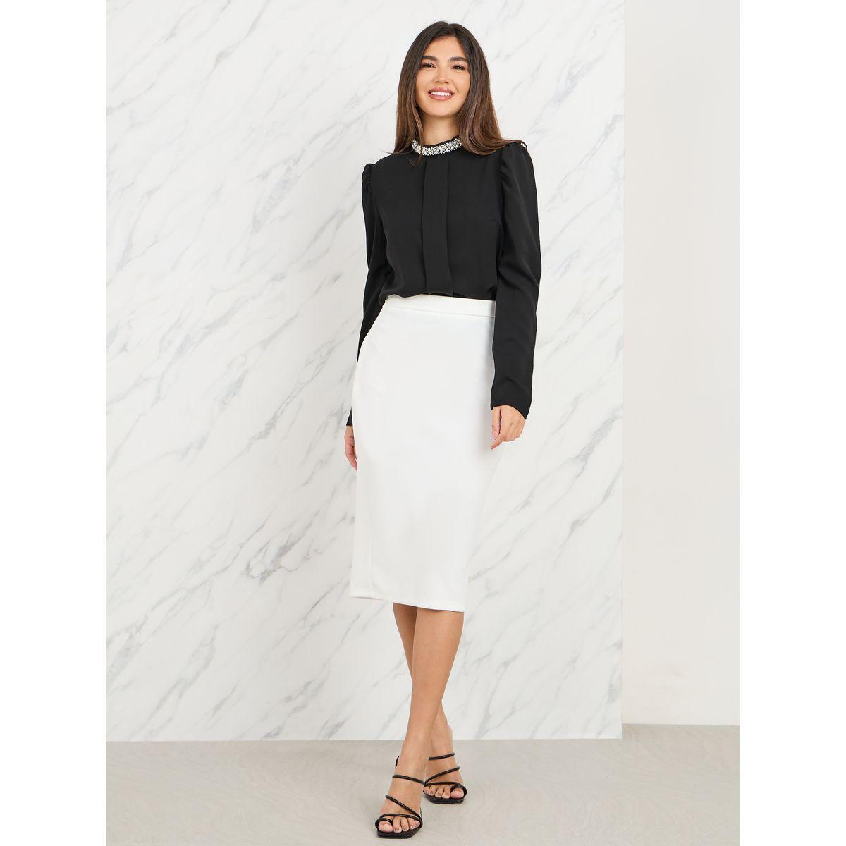 بلوزة مزينة بكسرات وياقة عالية-women-clothing-shirtsandblouses-blouses-image-3