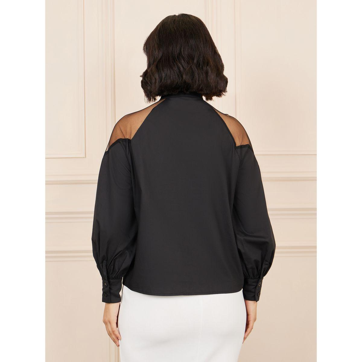 Styli Floral Applique Mesh Cold Should Blouse-women-clothing-shirtsandblouses-blouses-image-5