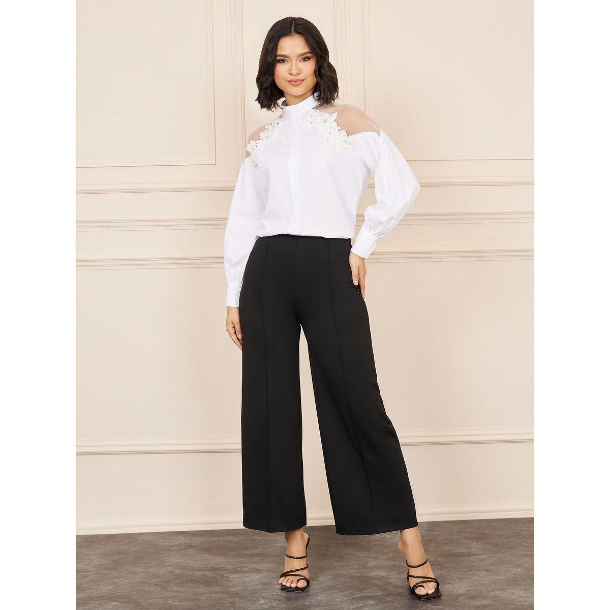 بلوزة بياقة ماندارين وتفاصيل شبكية-women-clothing-shirtsandblouses-blouses-image-3