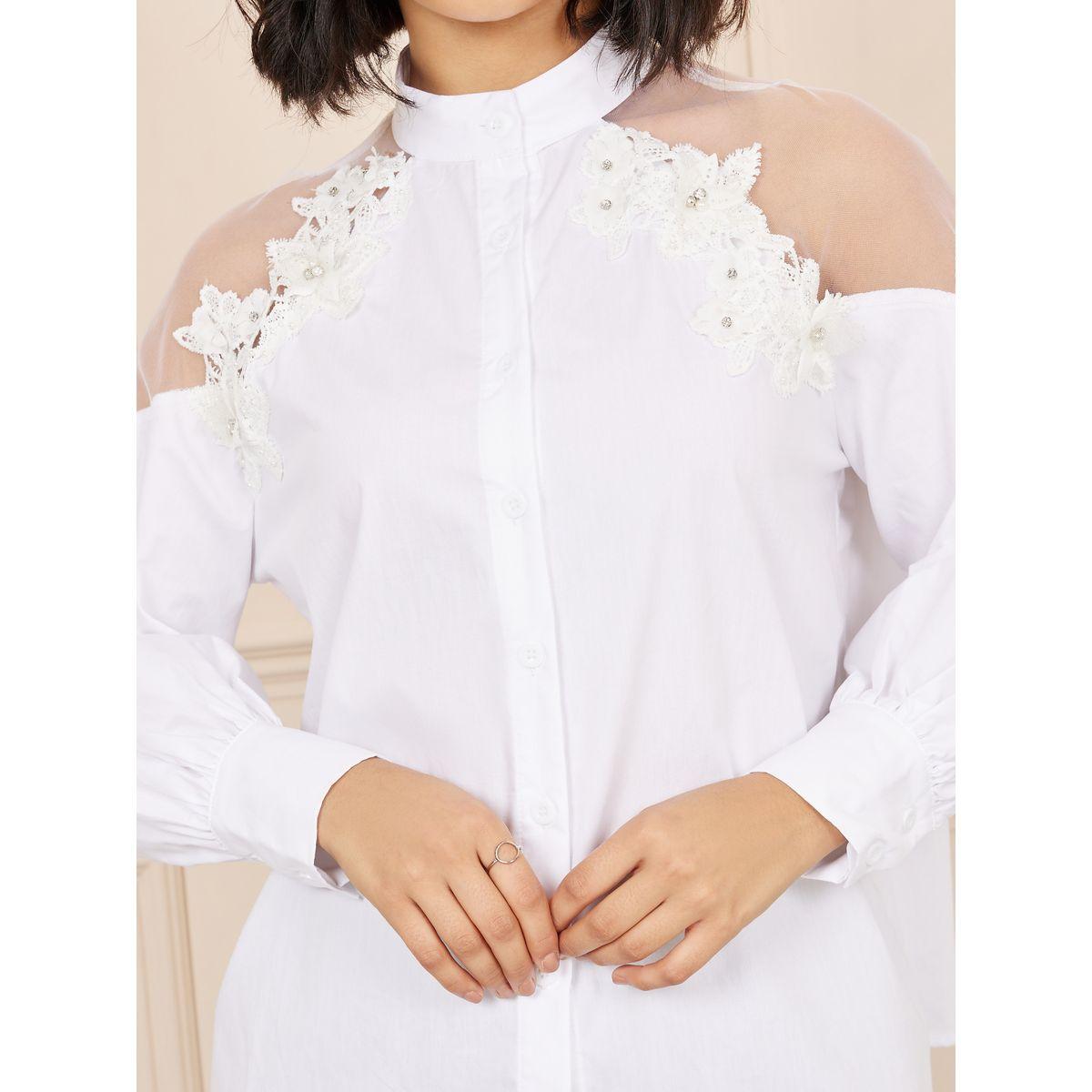 بلوزة بياقة ماندارين وتفاصيل شبكية-women-clothing-shirtsandblouses-blouses-image-4
