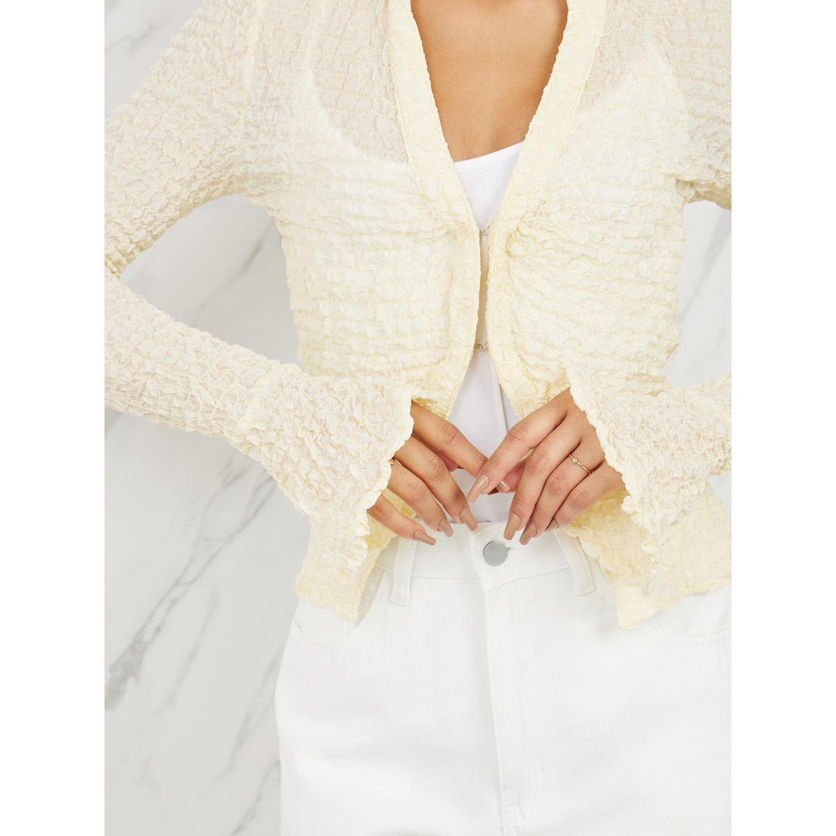 Styli Slim Fit Crinkle Textured Shirt with Hook & Loop Closure-women-clothing-shirtsandblouses-shirts-image-3
