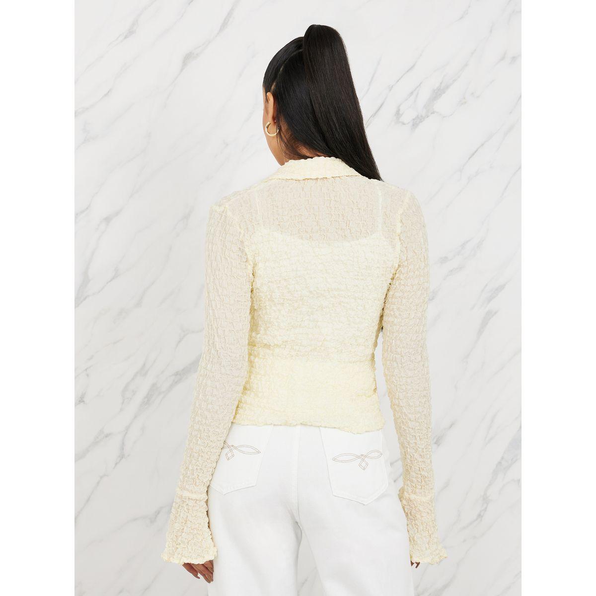 Styli Slim Fit Crinkle Textured Shirt with Hook & Loop Closure-women-clothing-shirtsandblouses-shirts-image-4