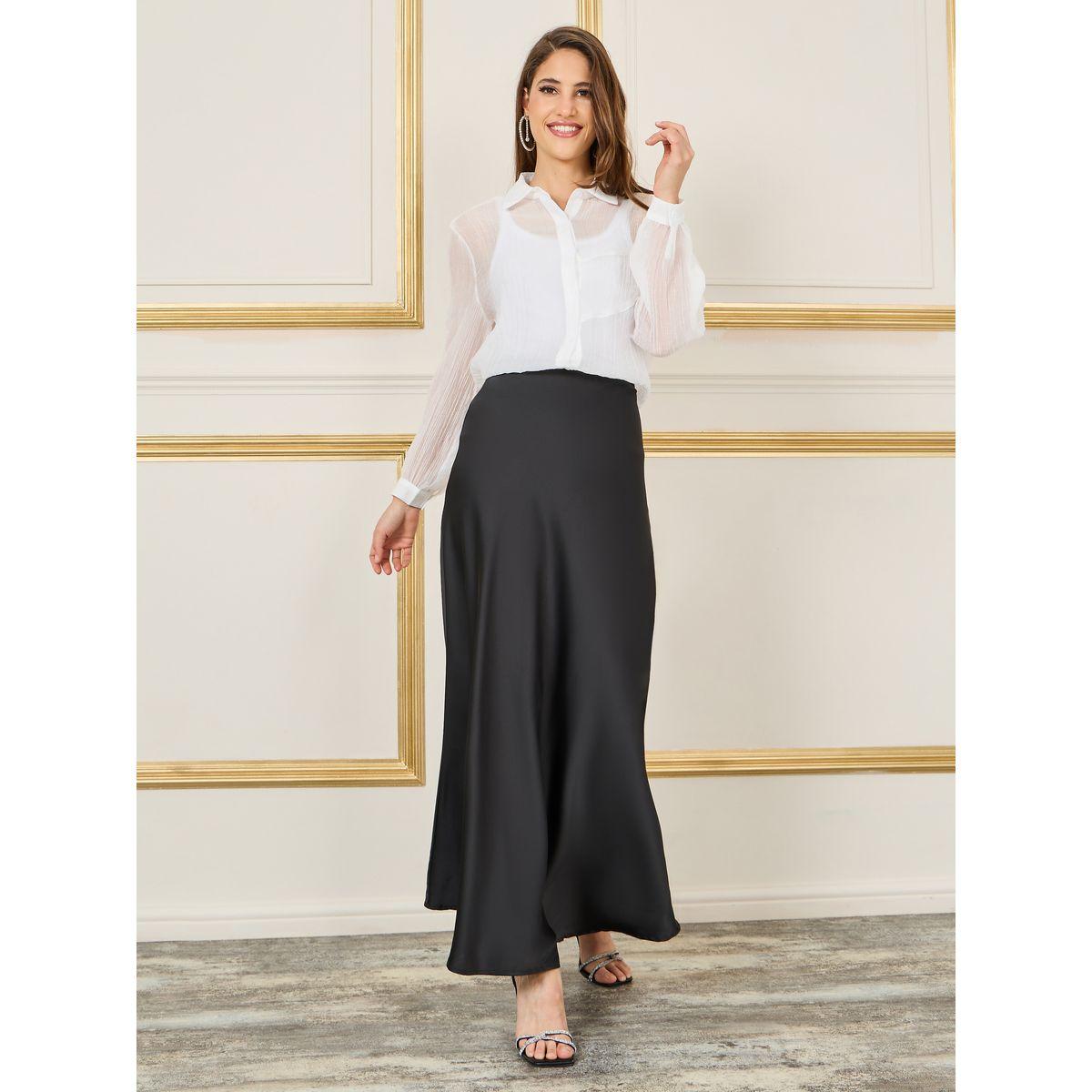 Styli Oversized Sheer Textured Shirt with Long Sleeves-women-clothing-shirtsandblouses-shirts-image-2