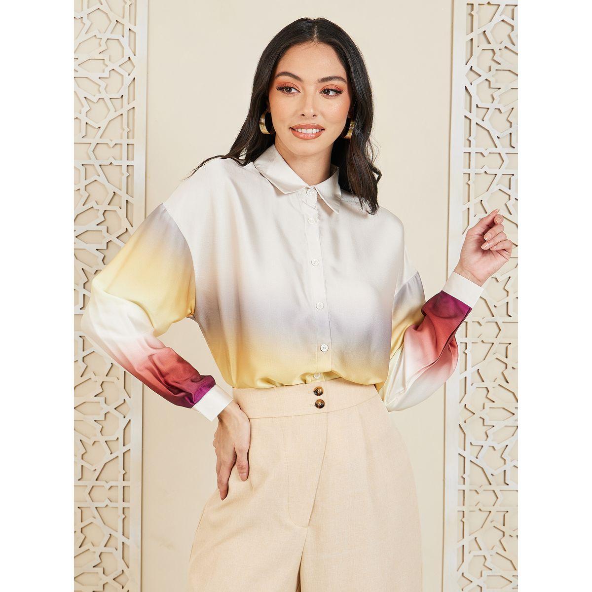 Styli Satin Oversized Tie and Dye Print Shirt-women-clothing-shirtsandblouses-shirts-image-1