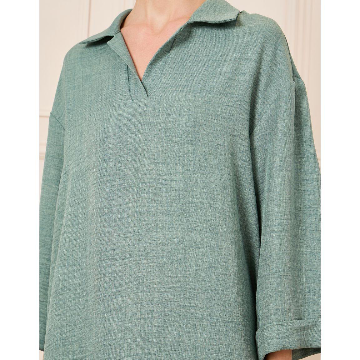 Styli Textured Collared Jalabiya with Side Slit-women-arabicclothing-jalabiyas-image-3
