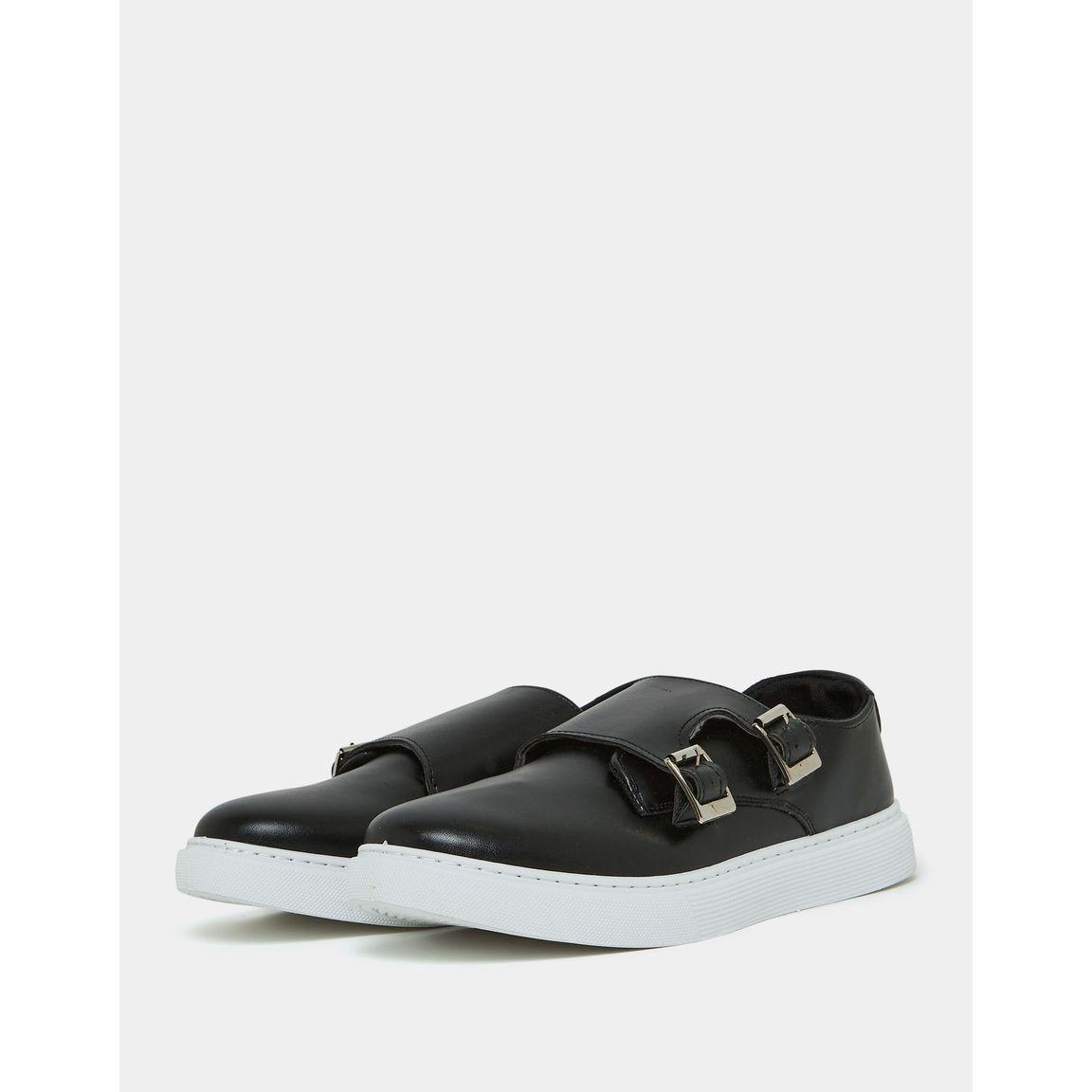Styli Casual Buckled Monk Faux Leather Platform Shoes-men-shoes-loafersandmoccasins-image-2