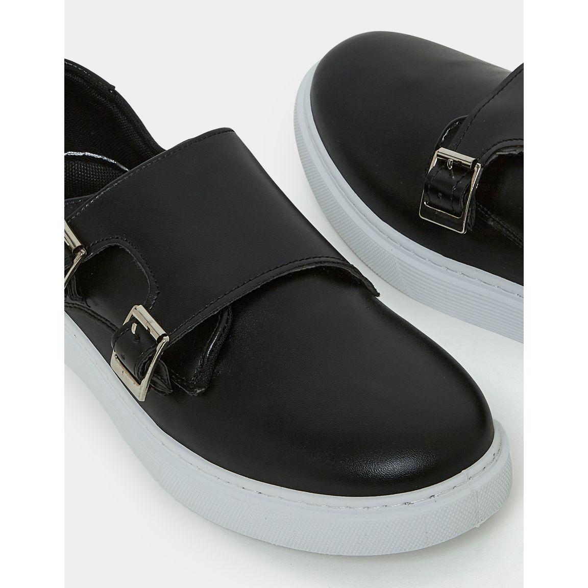 Styli Casual Buckled Monk Faux Leather Platform Shoes-men-shoes-loafersandmoccasins-image-3