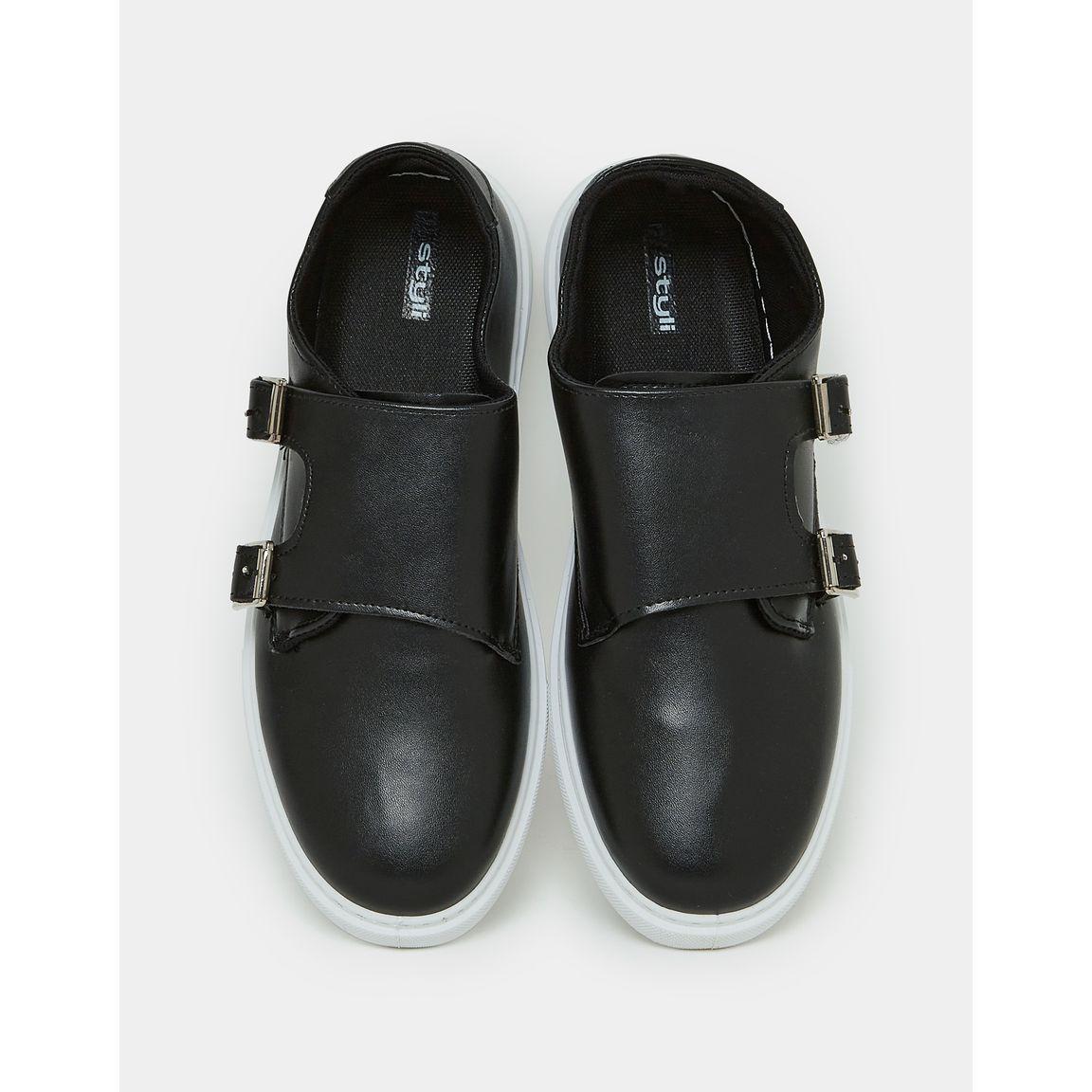 Styli Casual Buckled Monk Faux Leather Platform Shoes-men-shoes-loafersandmoccasins-image-5