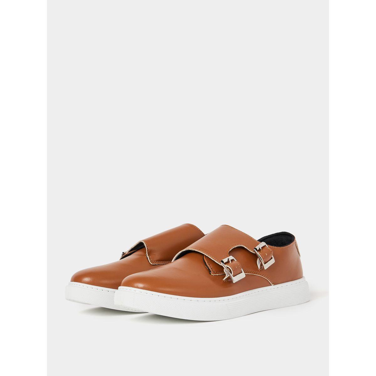 Styli Casual Buckled Monk Faux Leather Platform Shoes-men-shoes-loafersandmoccasins-image-2