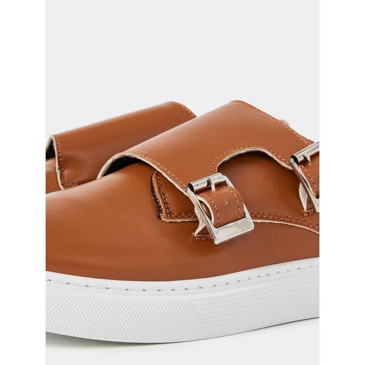 Styli Casual Buckled Monk Faux Leather Platform Shoes-men-shoes-loafersandmoccasins-image-4