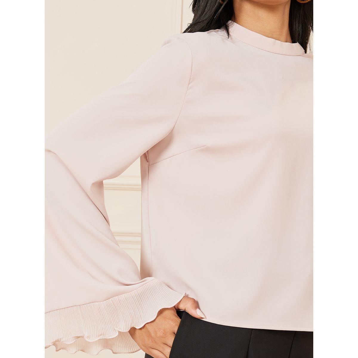 بلوزة بياقة عالية وتفاصيل كشكش-women-clothing-shirtsandblouses-blouses-image-3