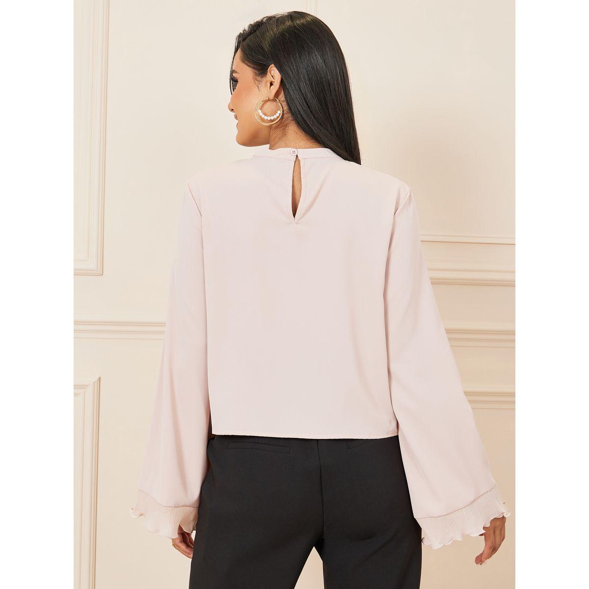 Styli Ruffle Cuff Sleeves High Neck Blouse-women-clothing-shirtsandblouses-blouses-image-5