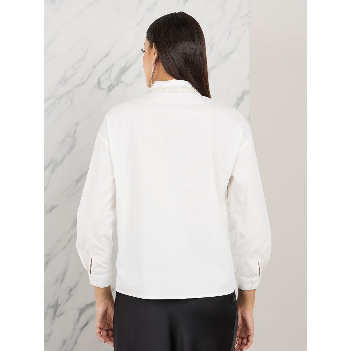 Styli Embellished Collar Drop Shoulder Poplin Shirt-women-clothing-shirtsandblouses-shirts-image-5