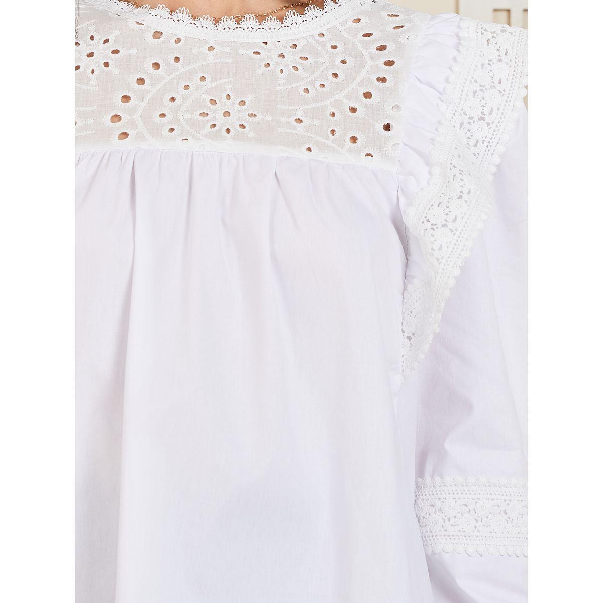 Styli Schiffli Lace Trim Round Neck Blouse-women-clothing-shirtsandblouses-blouses-image-4
