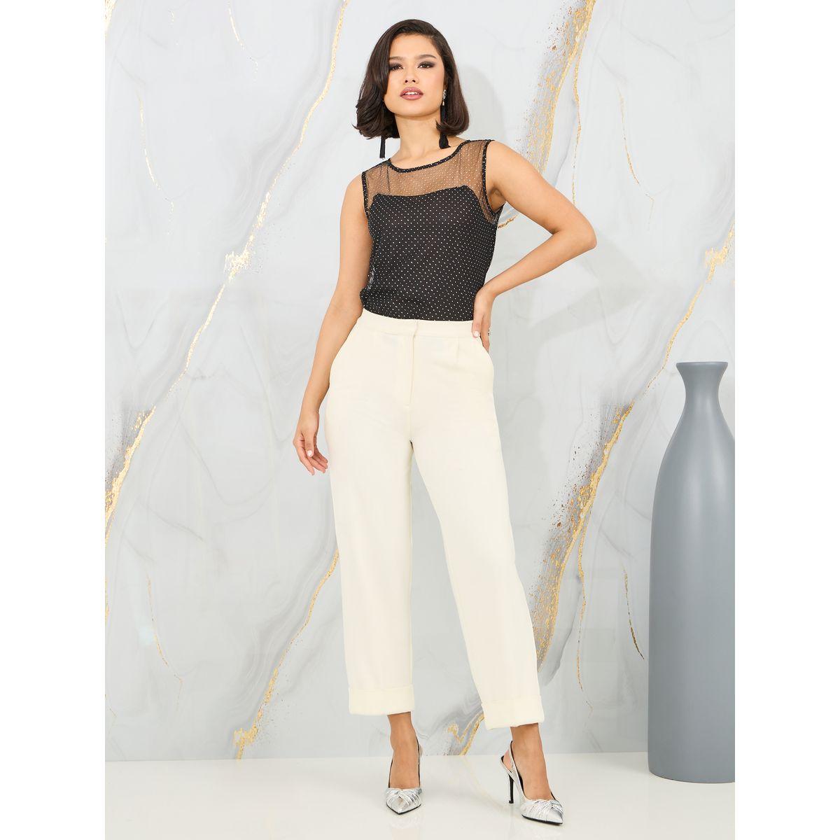 بلوزة بلا اكمام بتفاصيل شبكية-women-clothing-shirtsandblouses-blouses-image-3