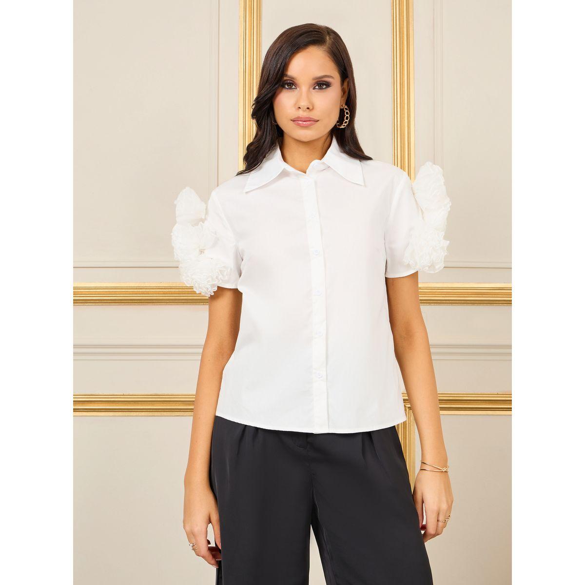 Styli Floral Corsage Sleeves Regular Fit Shirt-women-clothing-shirtsandblouses-shirts-image-2