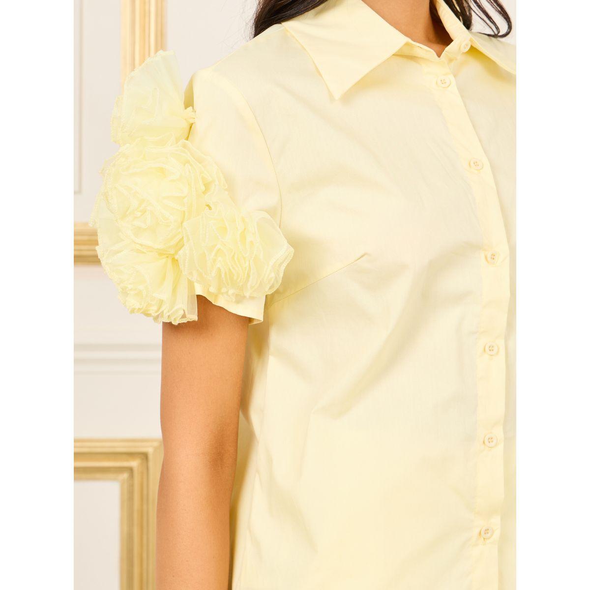 بلوزة مزينة بزهور كورساج مع ازرار غلق-women-clothing-shirtsandblouses-shirts-image-4