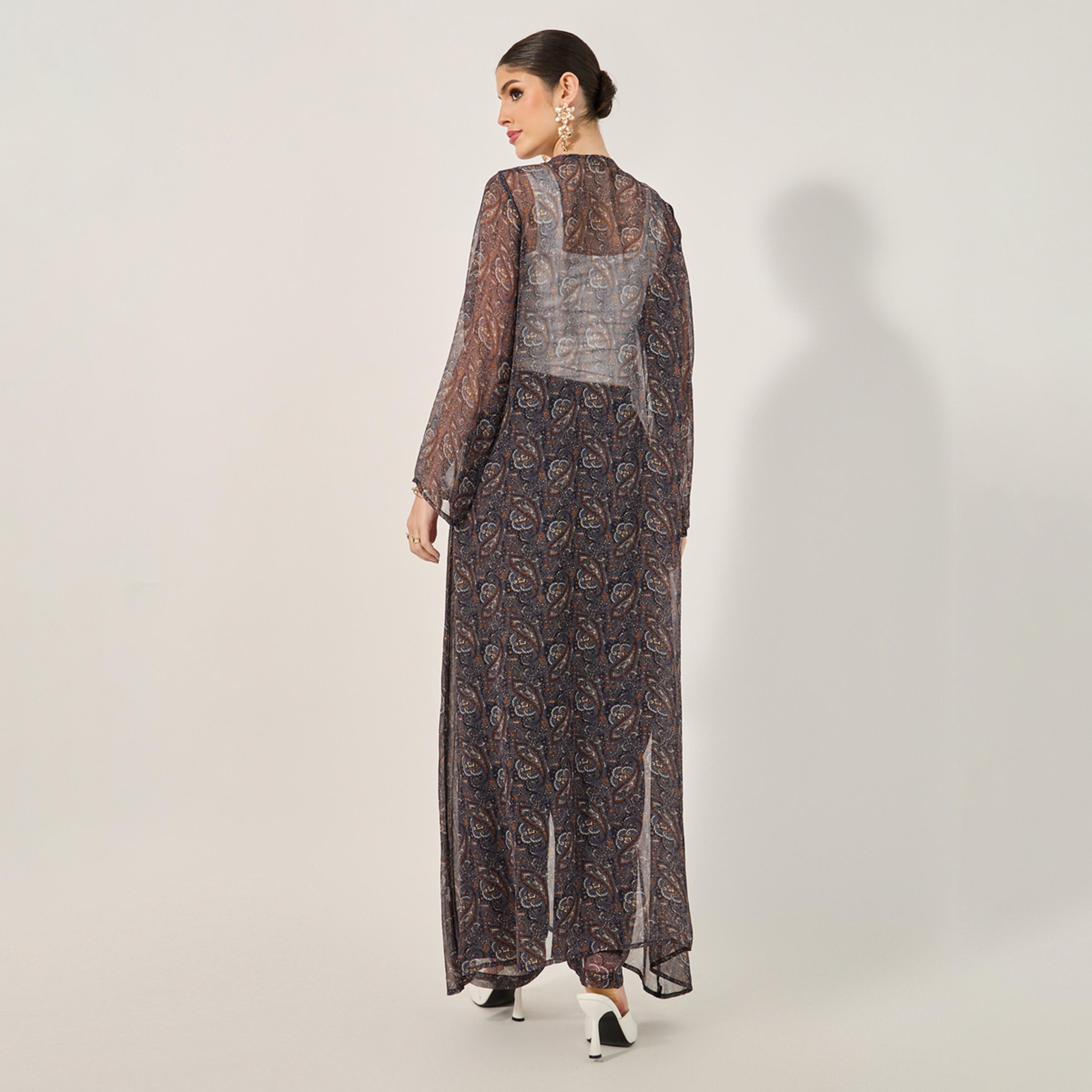 Styli Printed Abaya And Inner Top And Pants Set-women-arabicclothing-abayas-image-6
