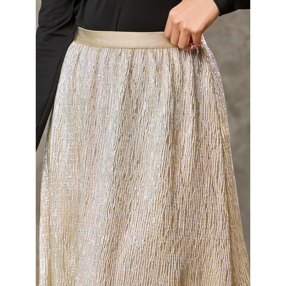 تنورة طويلة بتفاصيل براقة وبارزة الملمس-women-clothing-bottoms-skirts-image-3