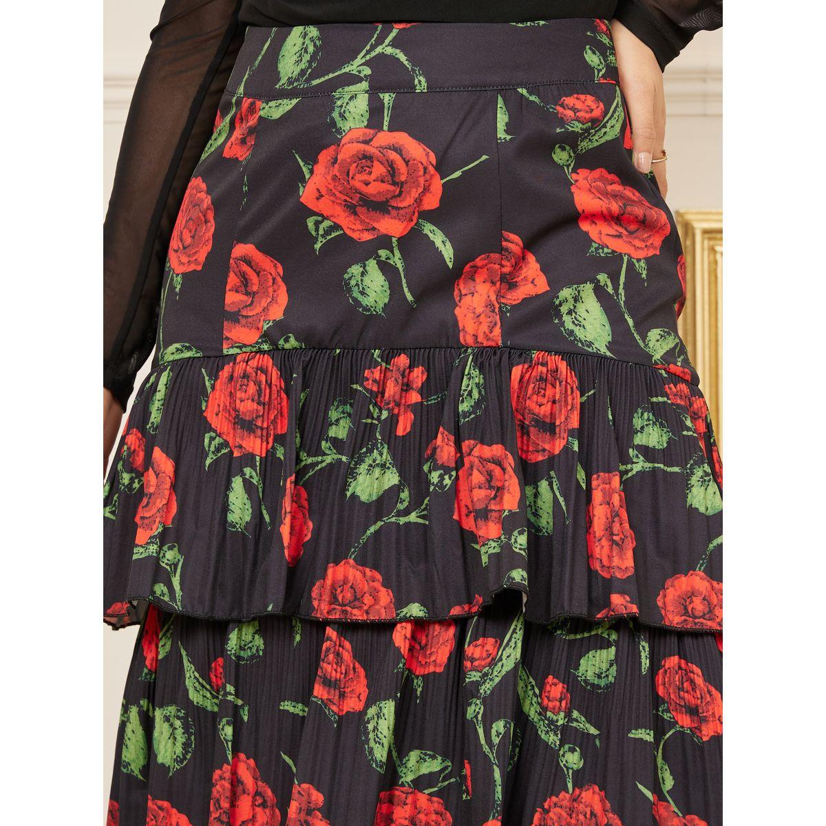 Styli All Over Floral Print Flared Maxi Skirt-women-clothing-bottoms-skirts-image-3