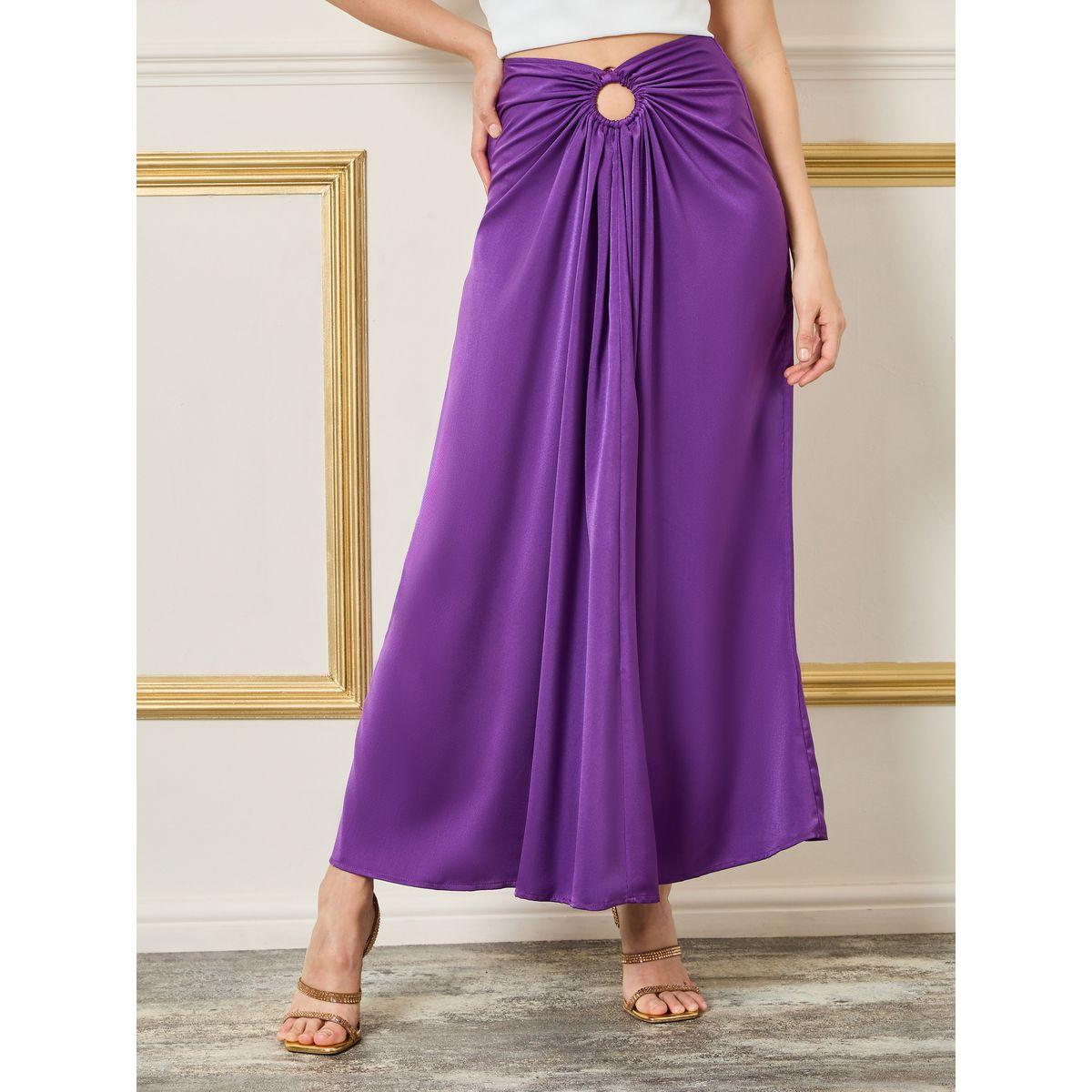Styli Gathered Detail A-Line Maxi Skirt-women-clothing-bottoms-skirts-image-1
