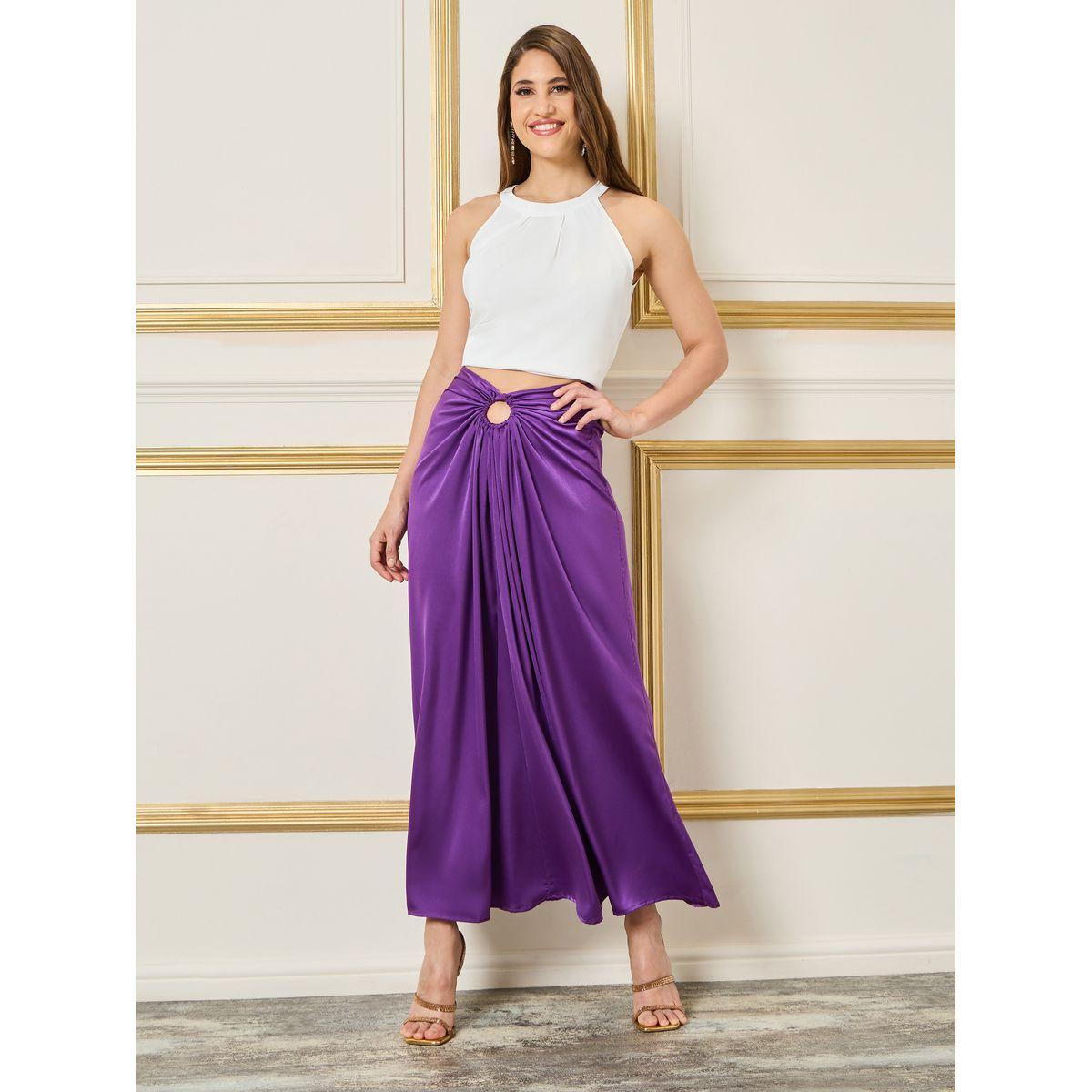 Styli Gathered Detail A-Line Maxi Skirt-women-clothing-bottoms-skirts-image-2