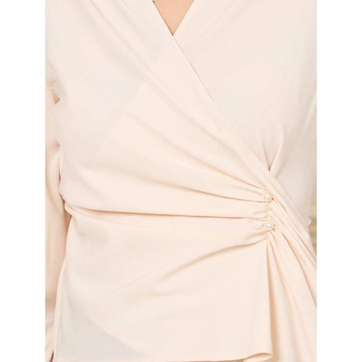 Styli Pearl Detail Cuff Sleeve Wrap Top-women-clothing-shirtsandblouses-blouses-image-3