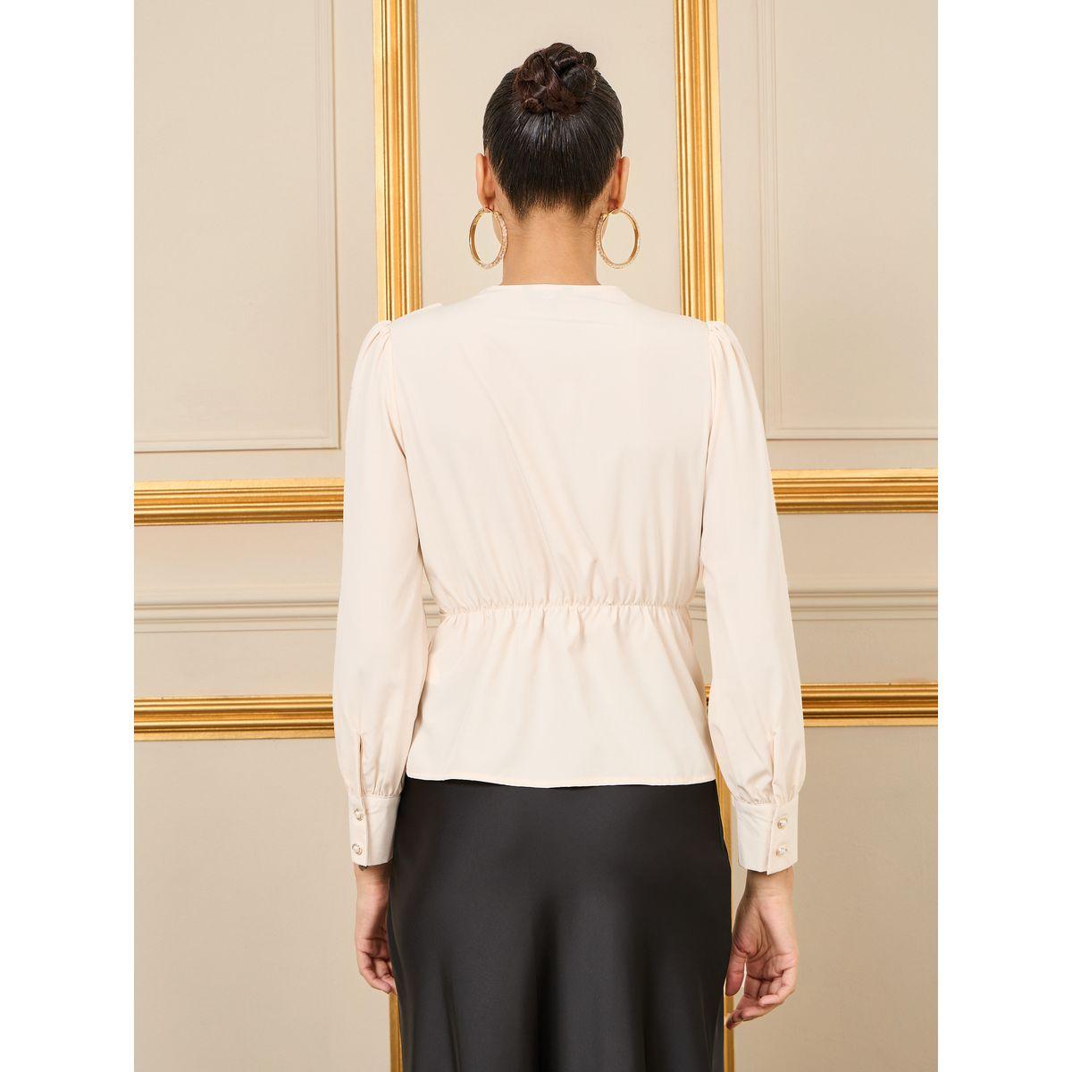 بلوزة بنمط لف واكمام بأساور-women-clothing-shirtsandblouses-blouses-image-4