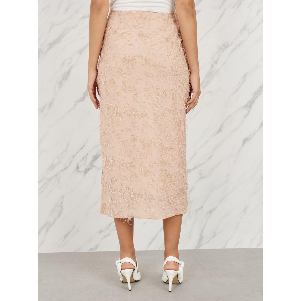 تنورة ميدي بتفاصيل بارزة الملمس وشق جانبي-women-clothing-bottoms-skirts-image-4