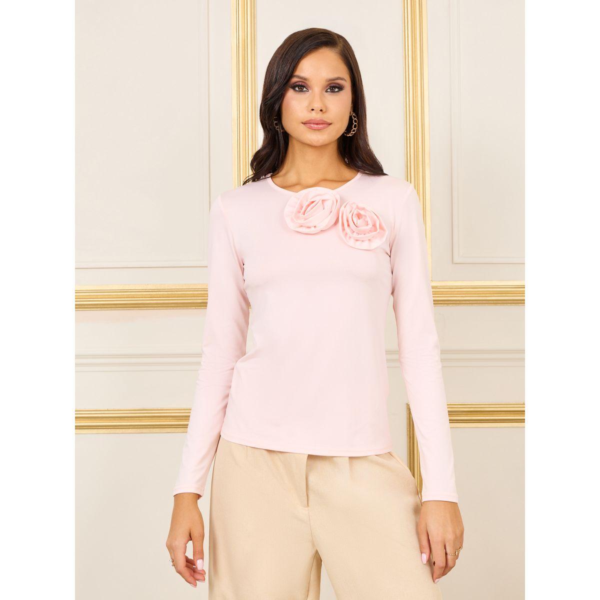 Styli Corsage Detail Fitted Knit Top-women-clothing-shirtsandblouses-blouses-image-2