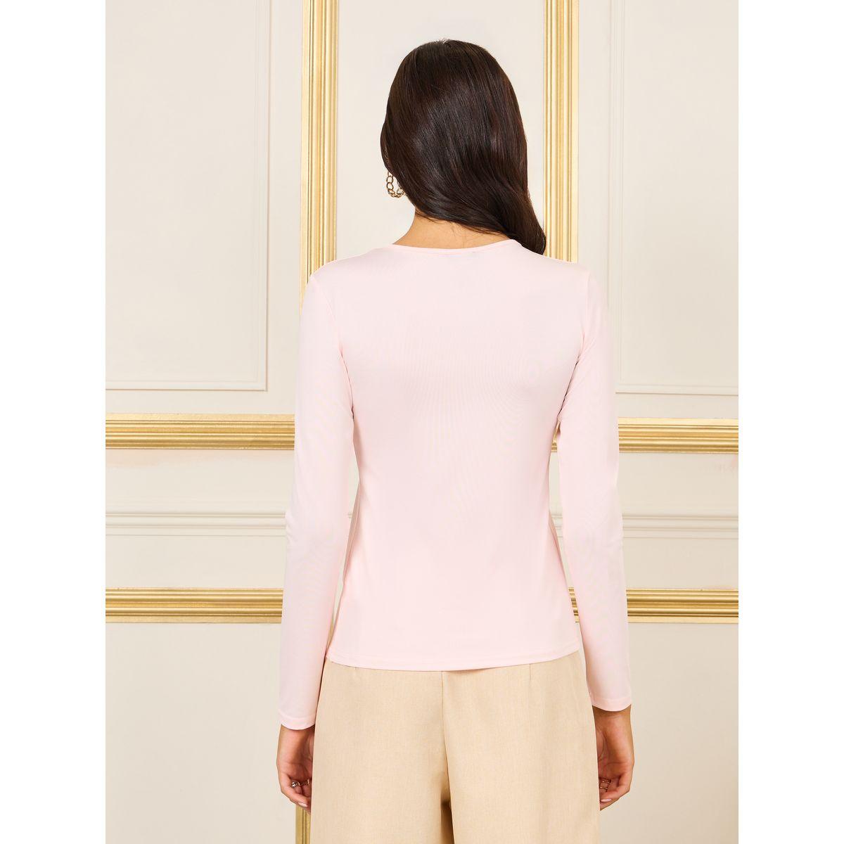 Styli Corsage Detail Fitted Knit Top-women-clothing-shirtsandblouses-blouses-image-5