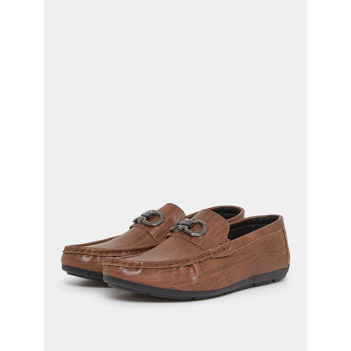 Styli Buckle Faux Leather Slip On Formal Shoes-men-shoes-formalshoes-image-2