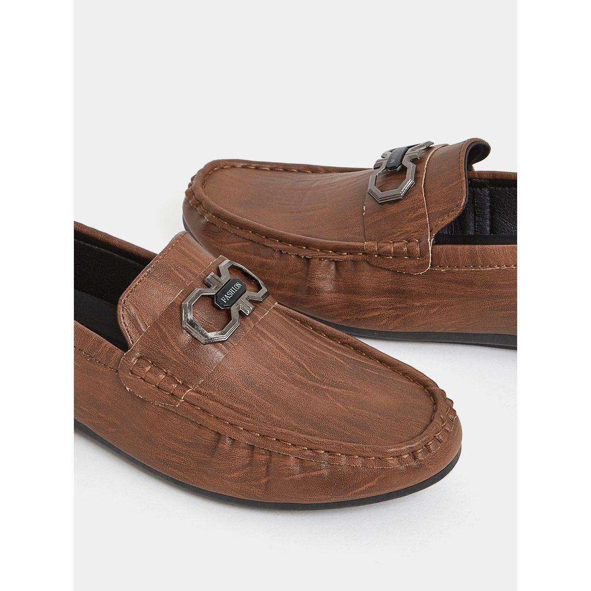 Styli Buckle Faux Leather Slip On Formal Shoes-men-shoes-formalshoes-image-3