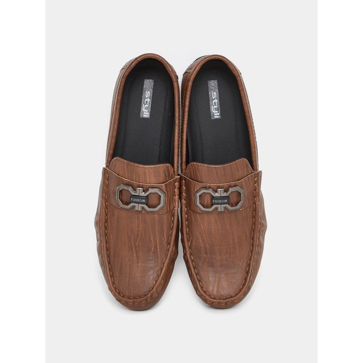Styli Buckle Faux Leather Slip On Formal Shoes-men-shoes-formalshoes-image-5
