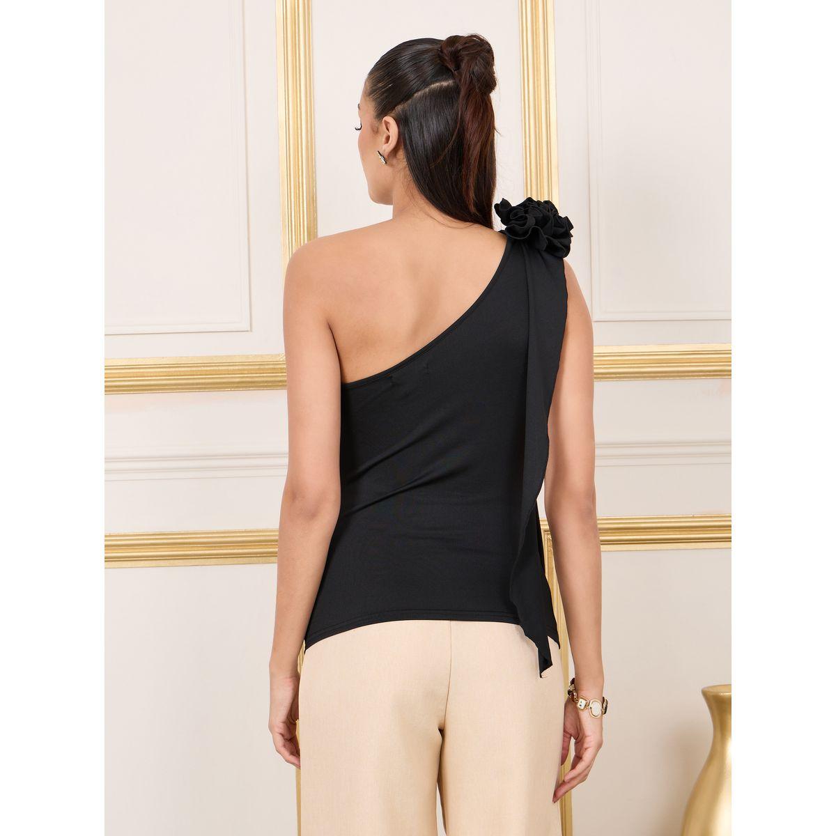 بلوزة محبوكة بكتف واحد وتفاصيل مزمومة-women-clothing-shirtsandblouses-blouses-image-5