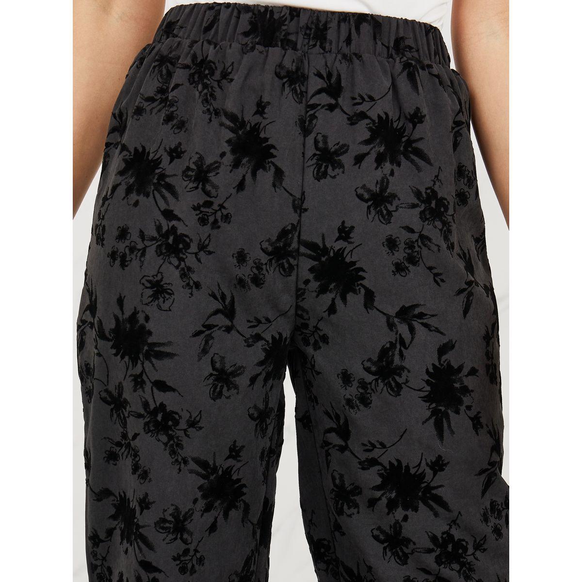 بنطال جاكار بأرجل مستقيمة وخصر عالي-women-clothing-bottoms-trousers-image-3