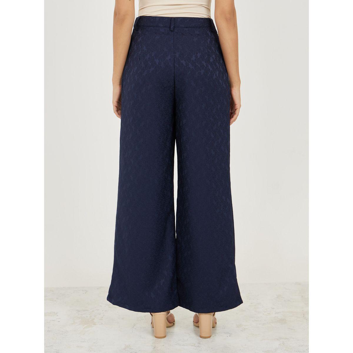 Styli Jacquard Texture Wide Leg Trouser-women-clothing-bottoms-trousers-image-4