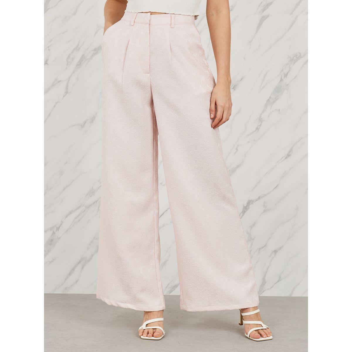 Styli Jacquard High Rise Wide leg Pant-women-clothing-bottoms-trousers-image-1