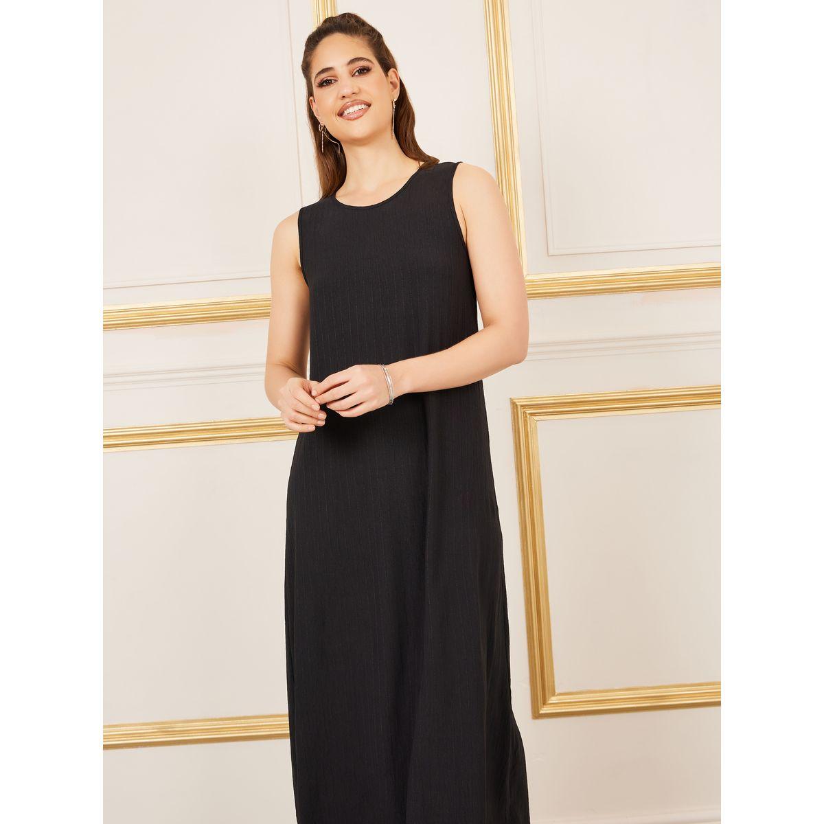 فستان عباية مخطط بتفاصيل بارزة الملمس-women-arabicclothing-abayas-image-2