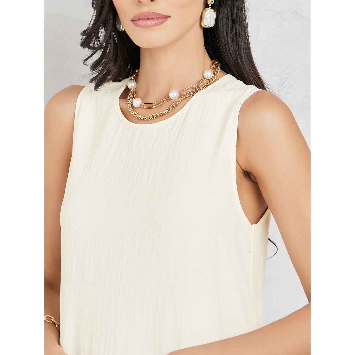 Styli Textured Sleeveless Under Abaya Dress with Belt-women-arabicclothing-jalabiyas-image-4