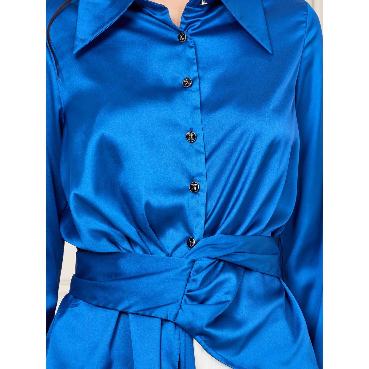 بلوزة ساتان بنمط لف واكمام بأساور-women-clothing-shirtsandblouses-shirts-image-3