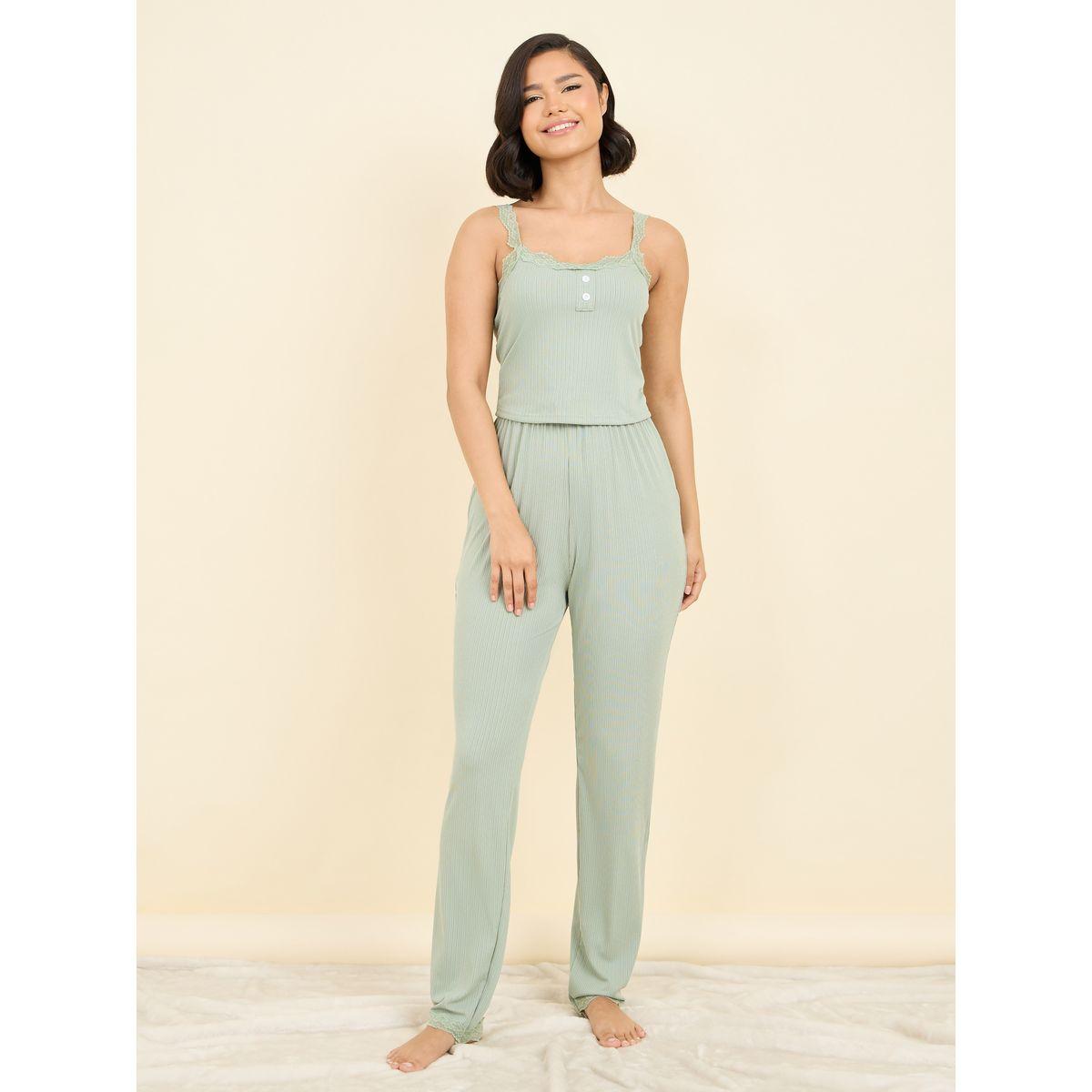 Styli Unwind Lace Ruffle Trim Cami and Pyjama Set-women-clothing-nightwear-pyjamas-longsets-image-2