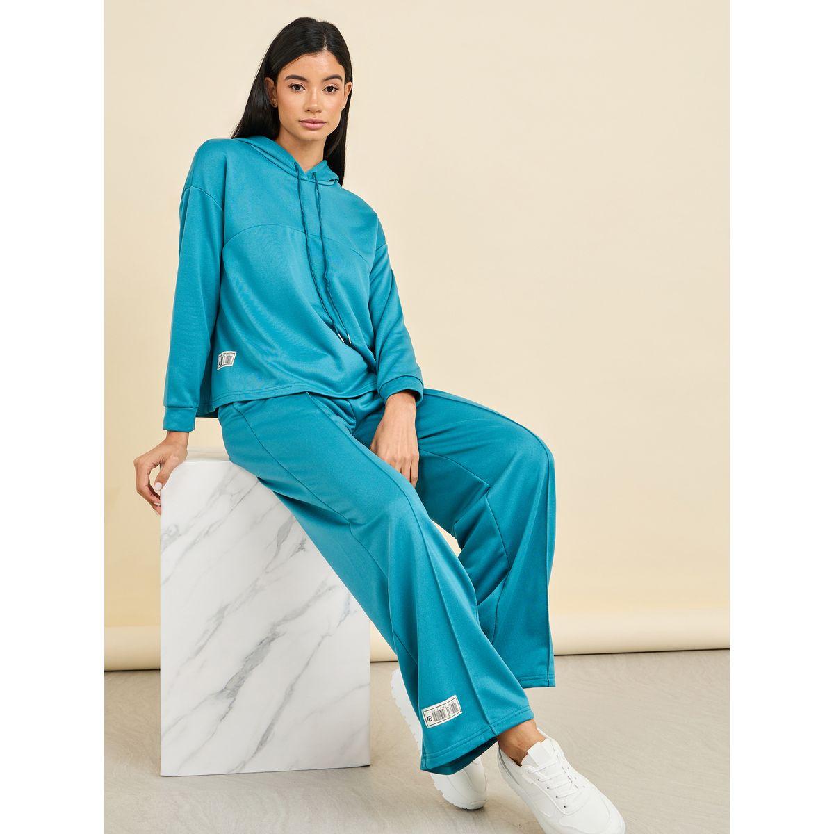Styli Unwind Exposed Seam Detail Hoodie and Wide Leg Lounge Set-women-clothing-coordsets-image-1