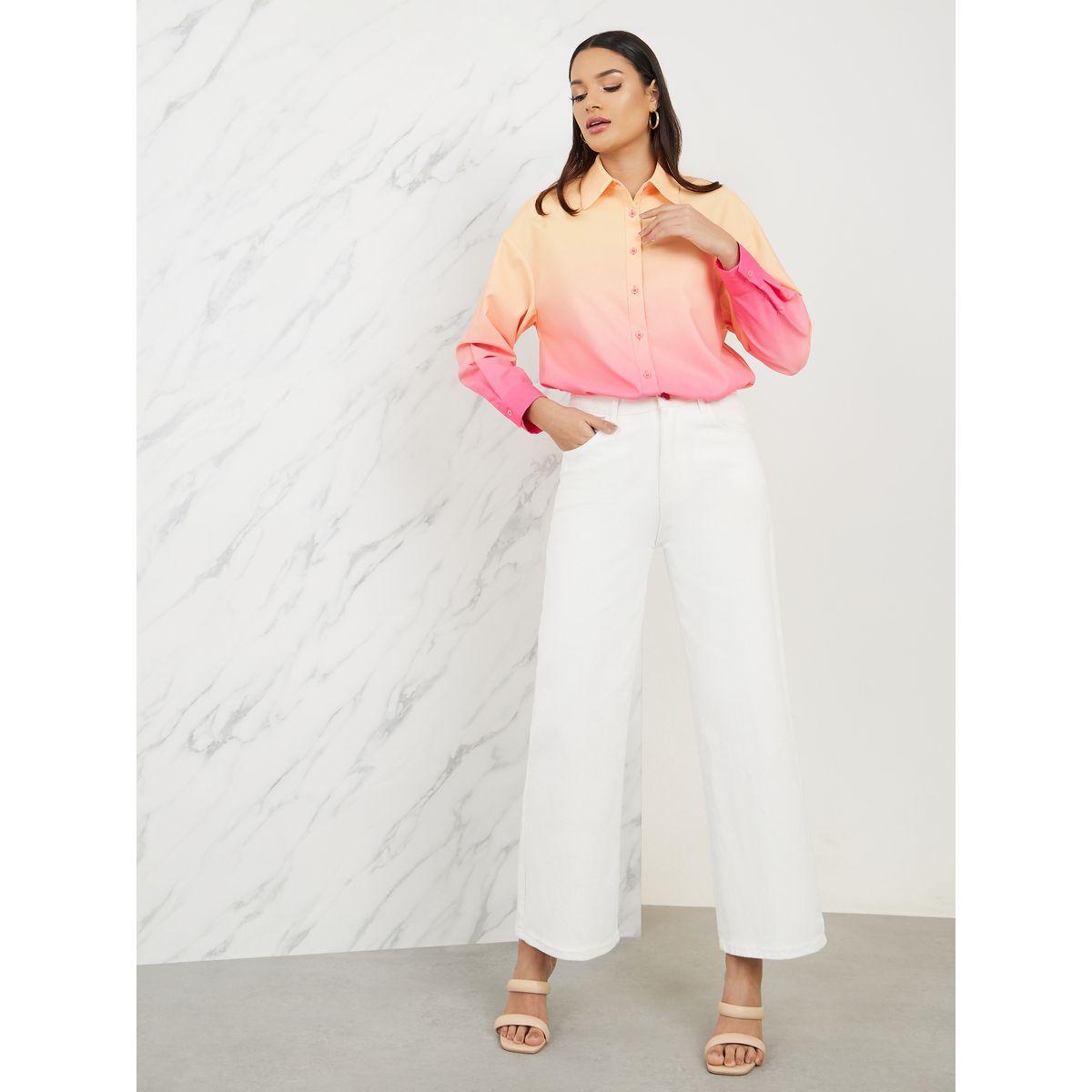Styli Oversized Color Block High Low Hem Shirt-women-clothing-shirtsandblouses-shirts-image-3