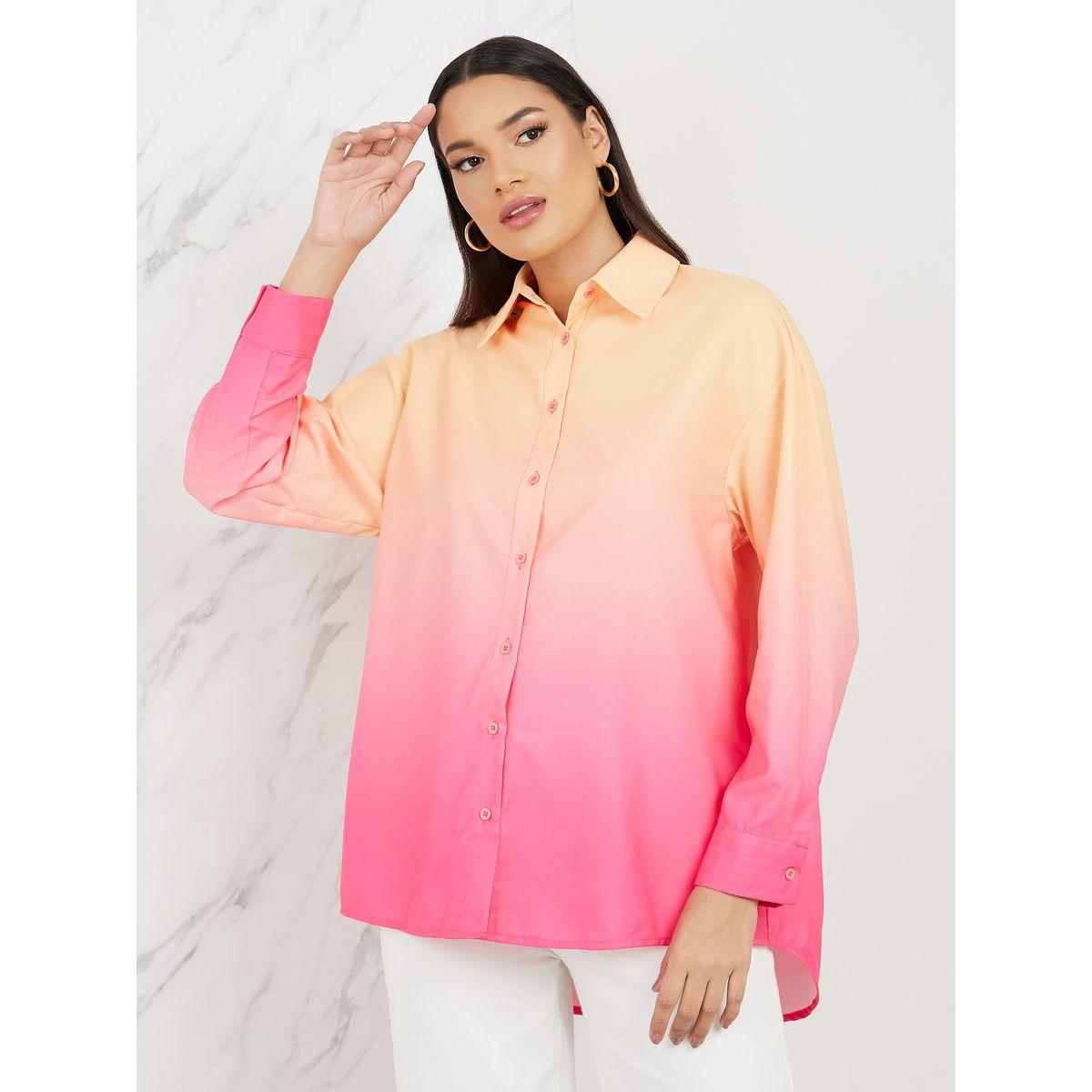 Styli Oversized Color Block High Low Hem Shirt-women-clothing-shirtsandblouses-shirts-image-4