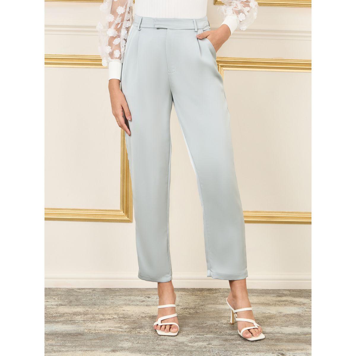 Styli Twill Tapered Ankle Length Trouser-women-clothing-bottoms-trousers-image-1
